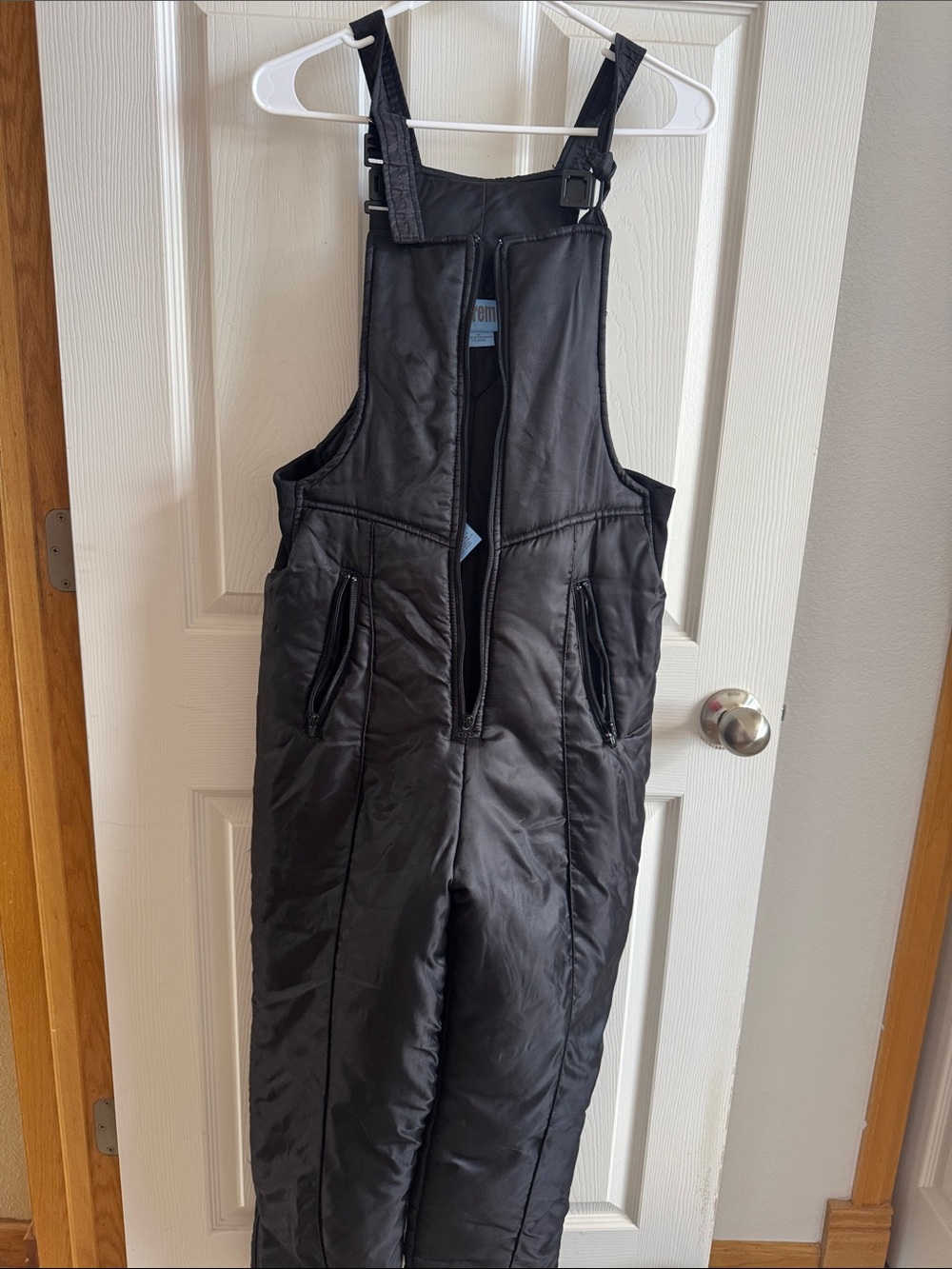Kids Black Insulated Snow Bibs - Adjustable Winter Overalls